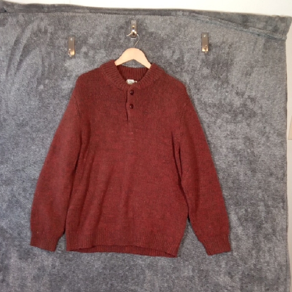 Ll Bean Classic Ragg Lambs Wool Mens Sweater Henley Knit Pullover Gradpacore Xl - Picture 1 of 10